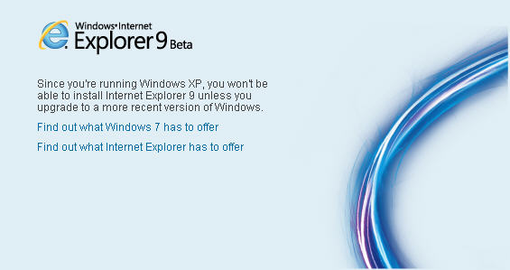 internet explorer 9 windows xp